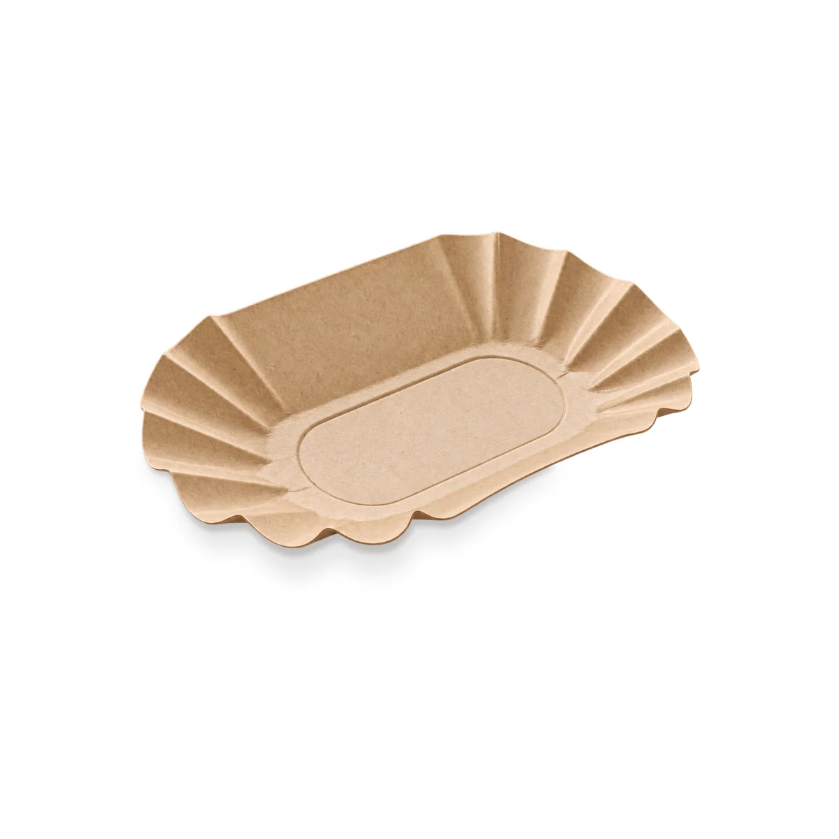 Papirni tanjir za pomfrit KU-41 13×18×3 cm - kraft